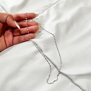 Solid 14k Gold Mirror Chain Necklace 16”